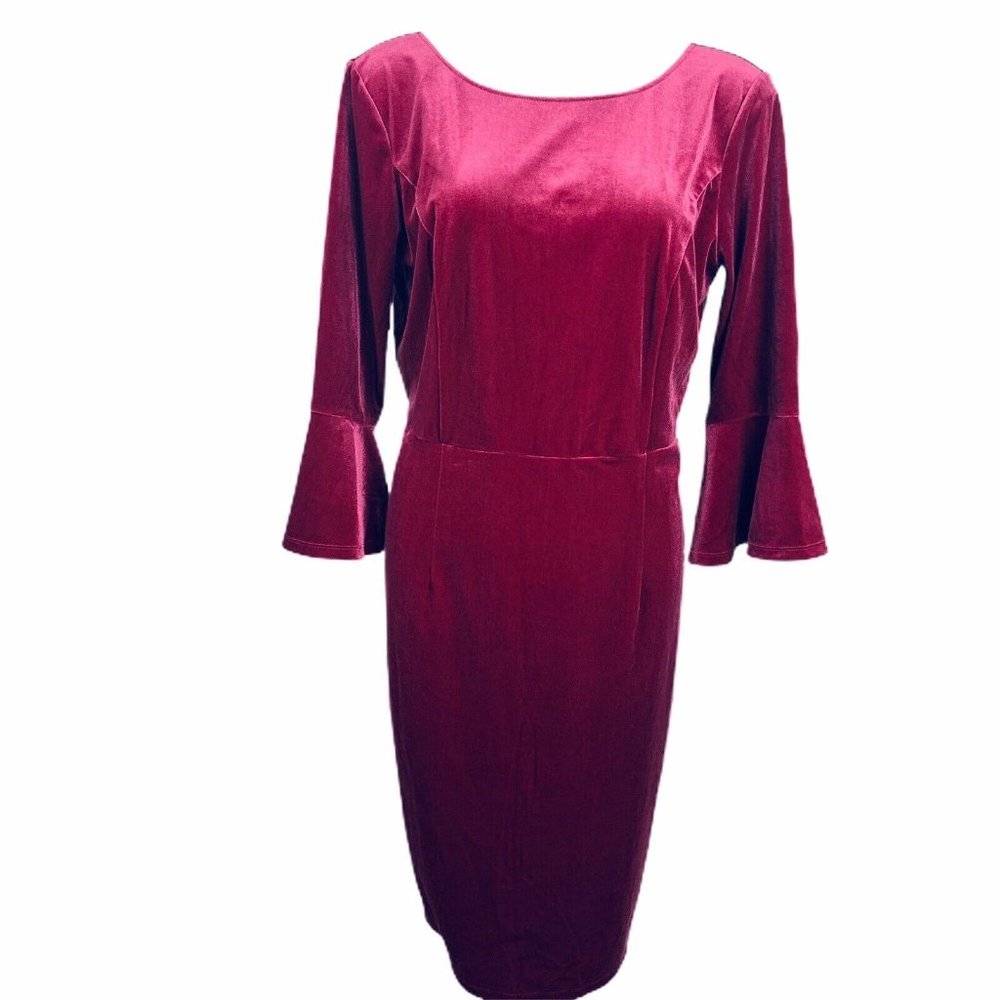 NWT Crown & Ivy Cranberry Highland Holiday Velvet Dress size 12